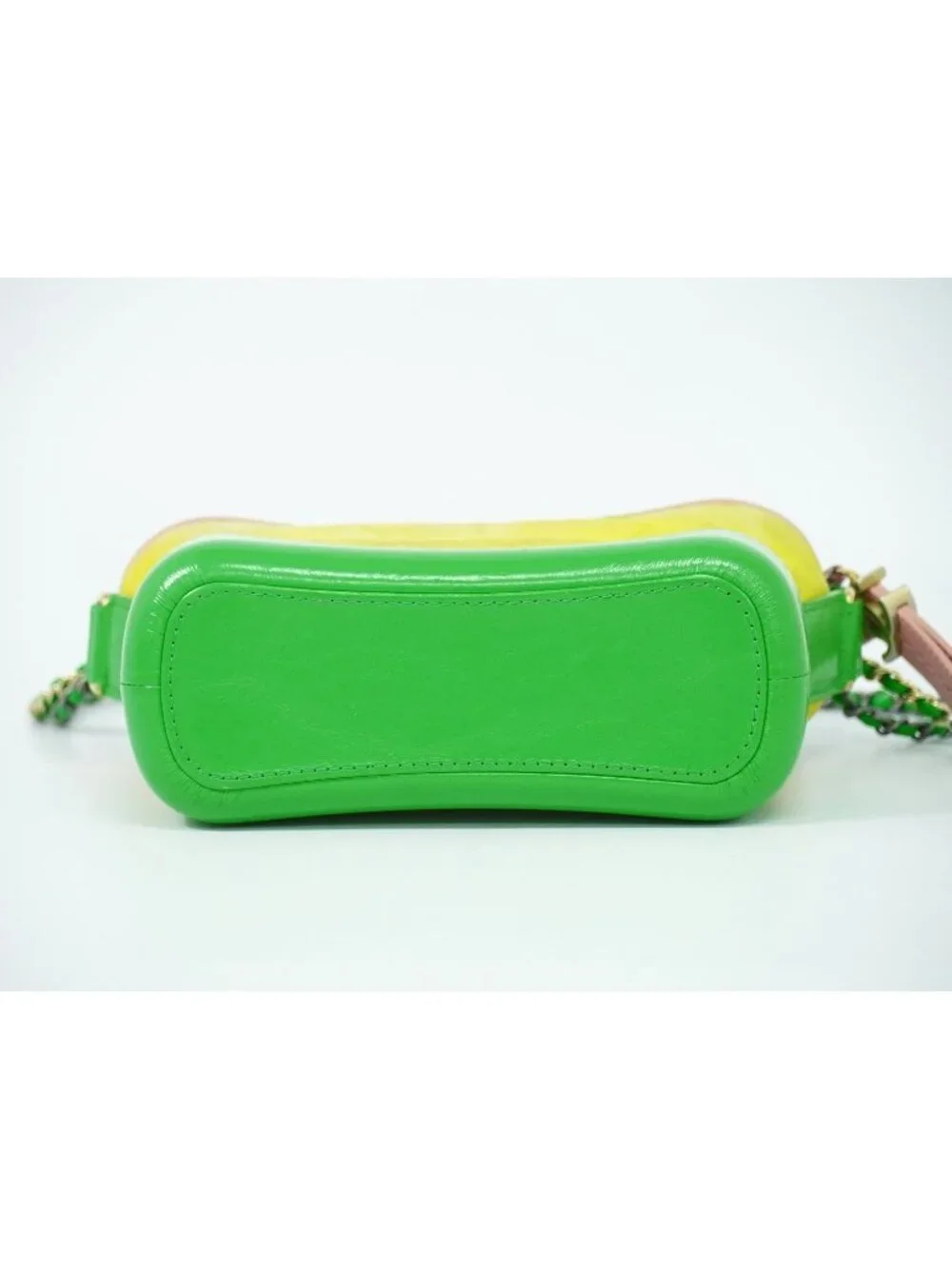 Chanel Gabriel de Small Hobo Chain Shoulder Bag Suede Leather Yellow Green